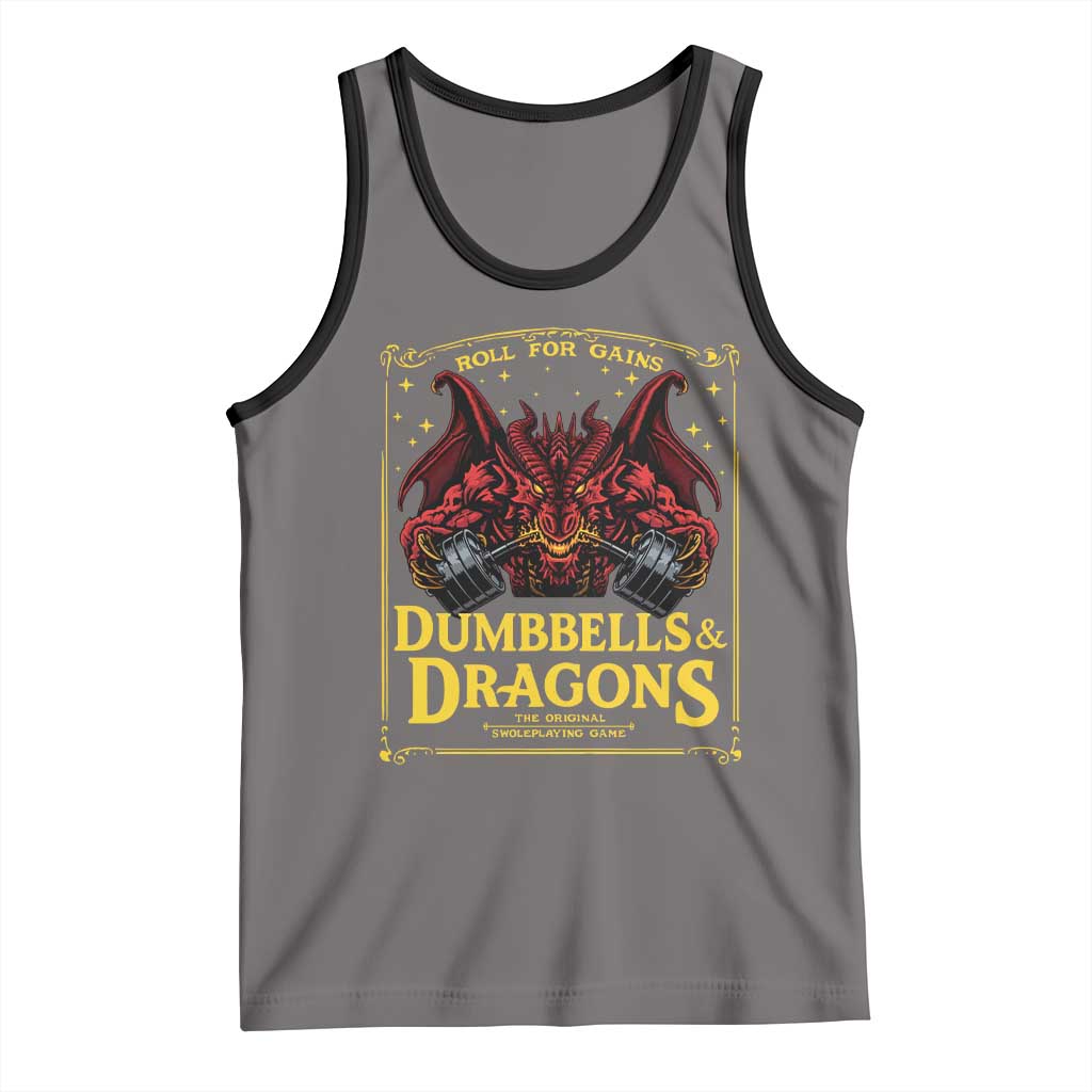 Funny RPG Weightlifting Workout Gym Tank Top Dumbbells And Dragons The Original Swoleplaying Game - Wonder Print Shop