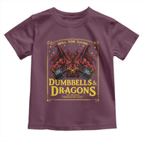 Funny RPG Weightlifting Workout Gym Toddler T Shirt Dumbbells And Dragons The Original Swoleplaying Game - Wonder Print Shop