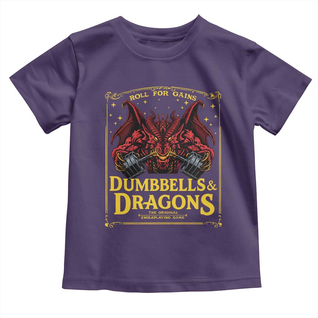Funny RPG Weightlifting Workout Gym Toddler T Shirt Dumbbells And Dragons The Original Swoleplaying Game - Wonder Print Shop
