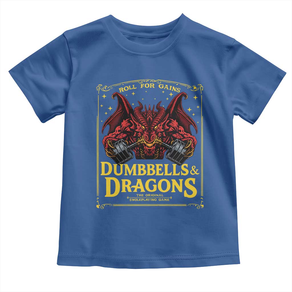 Funny RPG Weightlifting Workout Gym Toddler T Shirt Dumbbells And Dragons The Original Swoleplaying Game - Wonder Print Shop