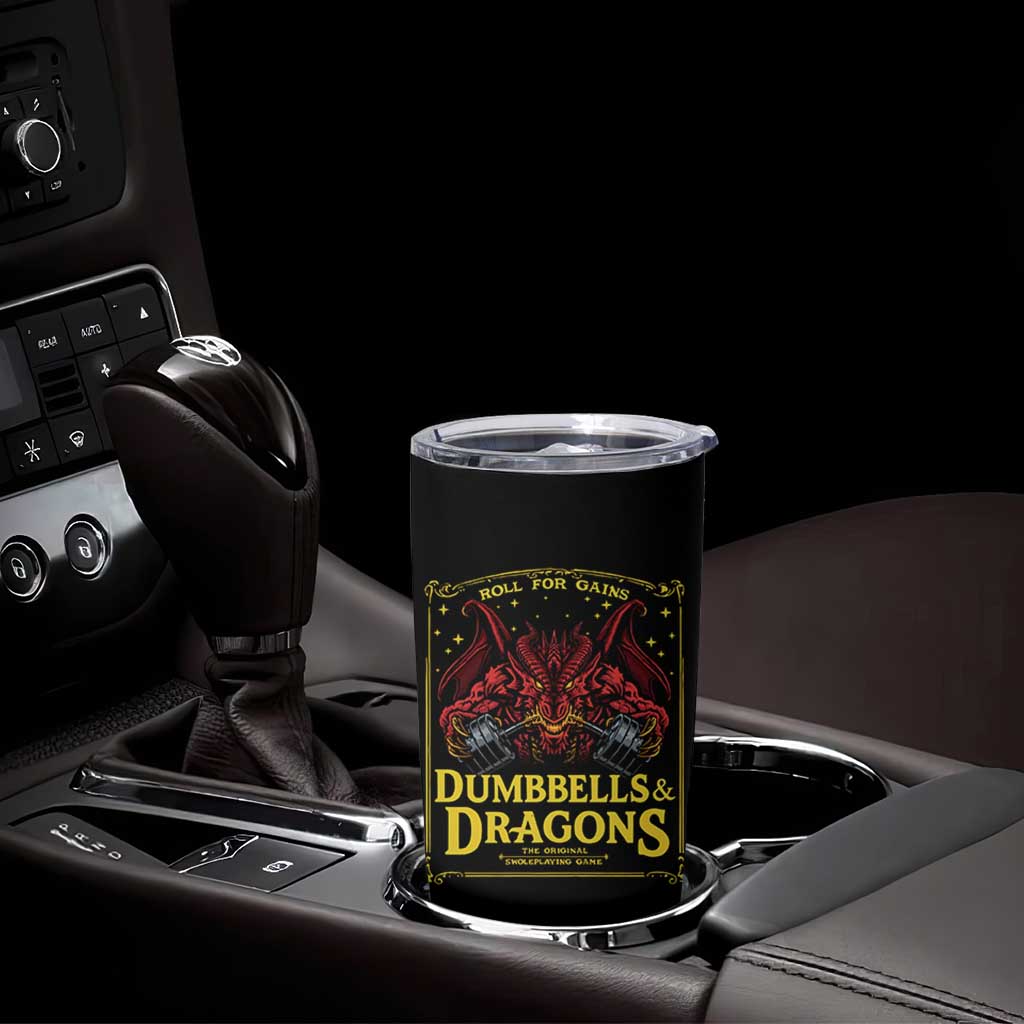 Funny RPG Weightlifting Workout Gym Tumbler Cup Dumbbells And Dragons The Original Swoleplaying Game - Wonder Print Shop