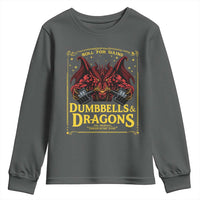 Funny RPG Weightlifting Workout Gym Youth Sweatshirt Dumbbells And Dragons The Original Swoleplaying Game - Wonder Print Shop