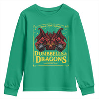 Funny RPG Weightlifting Workout Gym Youth Sweatshirt Dumbbells And Dragons The Original Swoleplaying Game - Wonder Print Shop