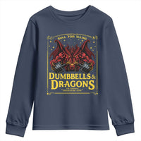 Funny RPG Weightlifting Workout Gym Youth Sweatshirt Dumbbells And Dragons The Original Swoleplaying Game - Wonder Print Shop
