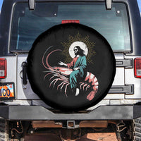 Funny Christian Prawn Spare Tire Cover Retro Jesus Riding A Shrimp Meme - Wonder Print Shop
