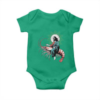Funny Christian Prawn Baby Onesie Retro Jesus Riding A Shrimp Meme - Wonder Print Shop