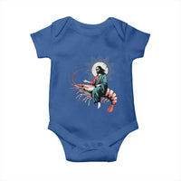 Funny Christian Prawn Baby Onesie Retro Jesus Riding A Shrimp Meme - Wonder Print Shop