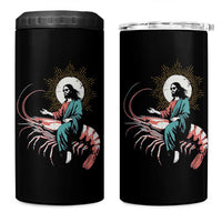 Funny Christian Prawn 4 in 1 Can Cooler Tumbler Retro Jesus Riding A Shrimp Meme - Wonder Print Shop