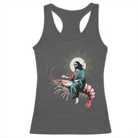 Funny Christian Prawn Racerback Tank Top Retro Jesus Riding A Shrimp Meme - Wonder Print Shop