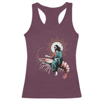 Funny Christian Prawn Racerback Tank Top Retro Jesus Riding A Shrimp Meme - Wonder Print Shop