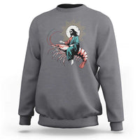 Funny Christian Prawn Sweatshirt Retro Jesus Riding A Shrimp Meme - Wonder Print Shop