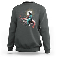 Funny Christian Prawn Sweatshirt Retro Jesus Riding A Shrimp Meme - Wonder Print Shop