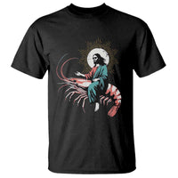 Funny Christian Prawn T Shirt Retro Jesus Riding A Shrimp Meme - Wonder Print Shop