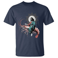 Funny Christian Prawn T Shirt Retro Jesus Riding A Shrimp Meme - Wonder Print Shop