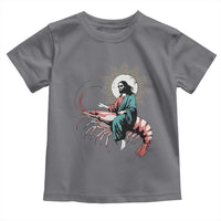 Funny Christian Prawn Toddler T Shirt Retro Jesus Riding A Shrimp Meme - Wonder Print Shop