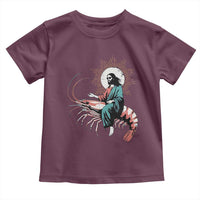 Funny Christian Prawn Toddler T Shirt Retro Jesus Riding A Shrimp Meme - Wonder Print Shop
