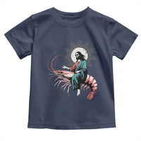 Funny Christian Prawn Toddler T Shirt Retro Jesus Riding A Shrimp Meme - Wonder Print Shop