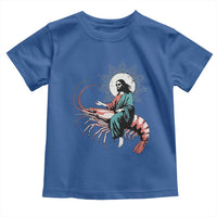 Funny Christian Prawn Toddler T Shirt Retro Jesus Riding A Shrimp Meme - Wonder Print Shop