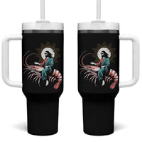 Funny Christian Prawn Tumbler With Handle Retro Jesus Riding A Shrimp Meme - Wonder Print Shop