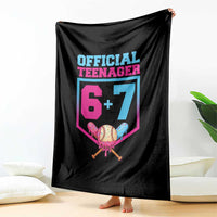 Funny 67 Baseball 13th Birthday Throw Blanket Ice Cream Drip 13th Bday Official Teenager