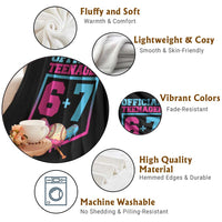 Funny 67 Baseball 13th Birthday Throw Blanket Ice Cream Drip 13th Bday Official Teenager
