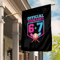 Funny 67 Baseball 13th Birthday Garden Flag Ice Cream Drip 13th Bday Official Teenager