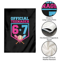 Funny 67 Baseball 13th Birthday Garden Flag Ice Cream Drip 13th Bday Official Teenager