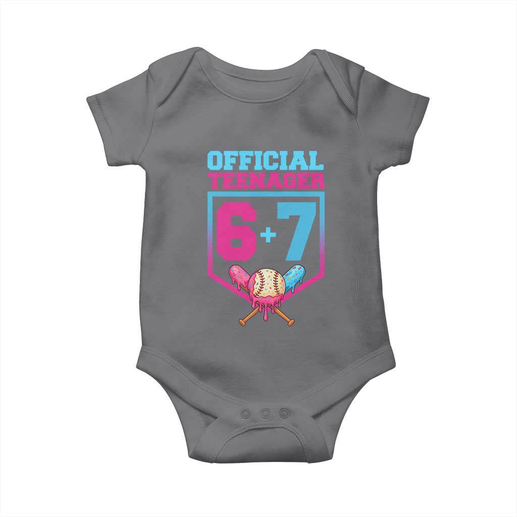 Funny 67 Baseball 13th Birthday Baby Onesie Ice Cream Drip 13th Bday Official Teenager