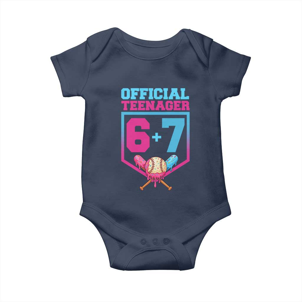 Funny 67 Baseball 13th Birthday Baby Onesie Ice Cream Drip 13th Bday Official Teenager
