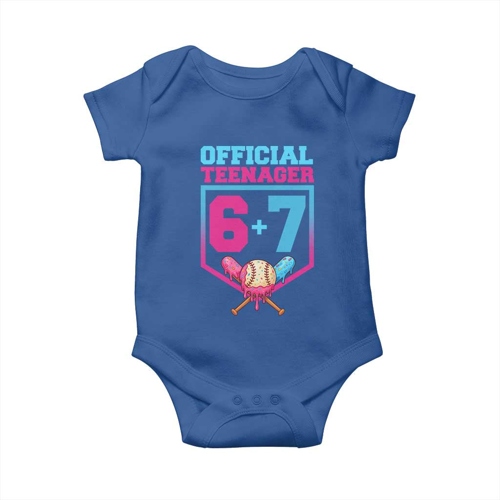 Funny 67 Baseball 13th Birthday Baby Onesie Ice Cream Drip 13th Bday Official Teenager