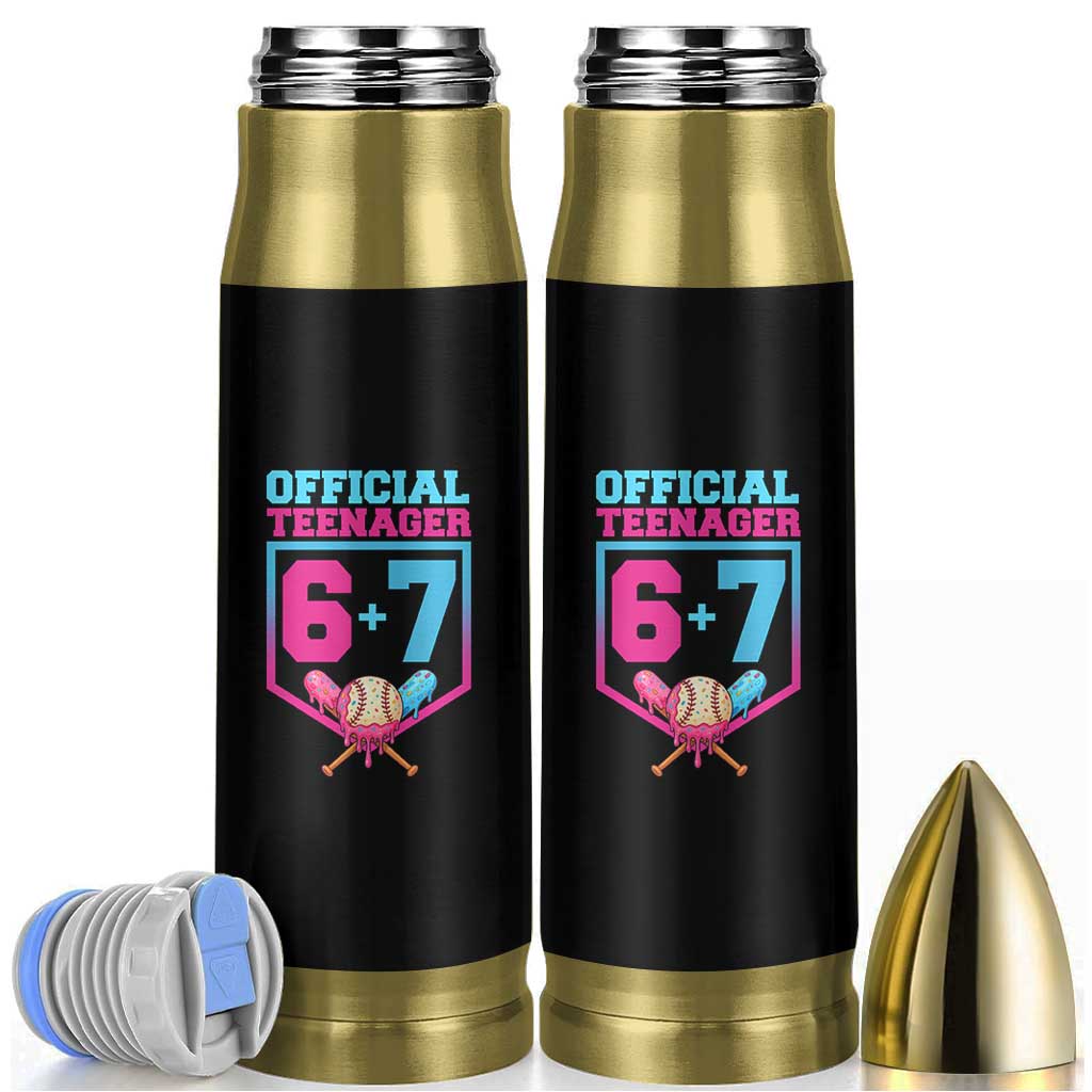 Funny 67 Baseball 13th Birthday Bullet Tumbler Ice Cream Drip 13th Bday Official Teenager