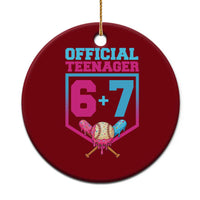 Funny 67 Baseball 13th Birthday Ceramic Ornament Ice Cream Drip 13th Bday Official Teenager