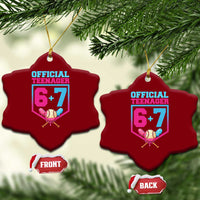Funny 67 Baseball 13th Birthday Ceramic Ornament Ice Cream Drip 13th Bday Official Teenager
