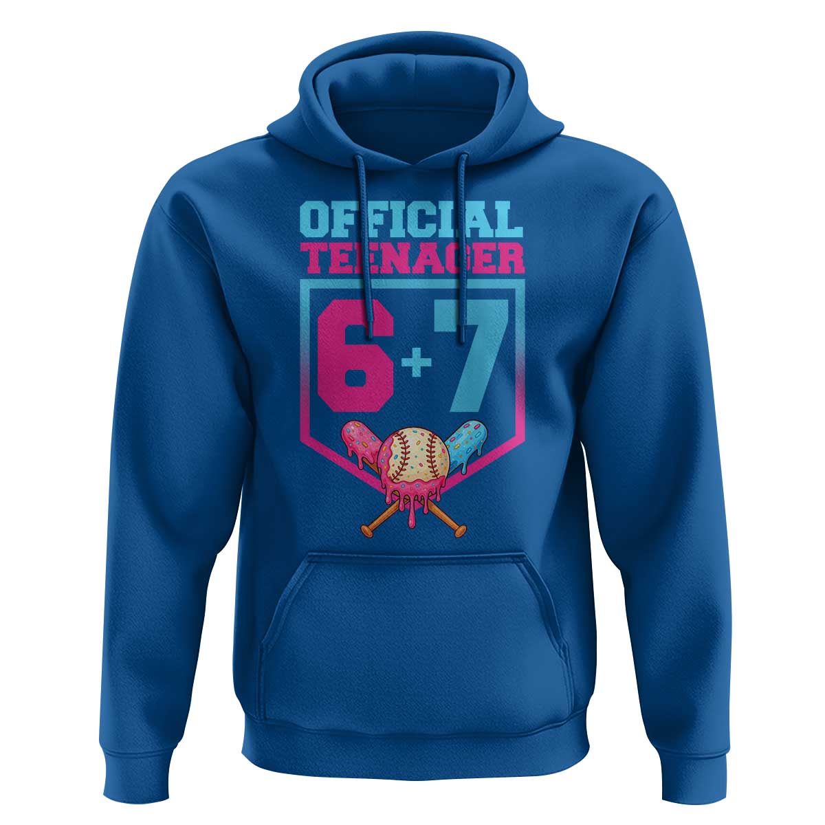 Funny 67 Baseball 13th Birthday Hoodie Ice Cream Drip 13th Bday Official Teenager
