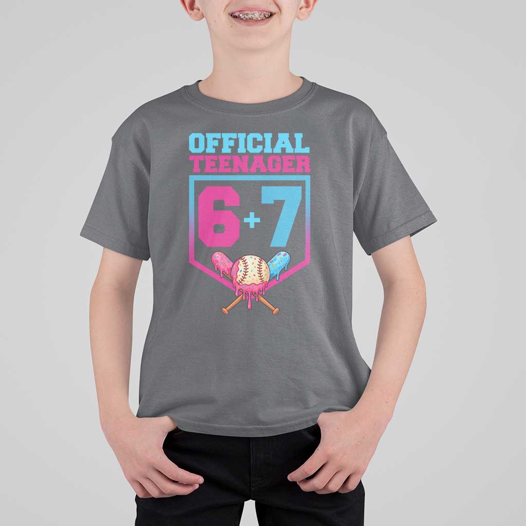 Funny 67 Baseball 13th Birthday T Shirt For Kid Ice Cream Drip 13th Bday Official Teenager