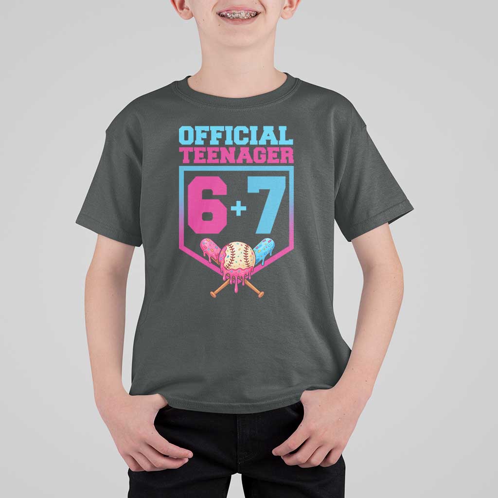 Funny 67 Baseball 13th Birthday T Shirt For Kid Ice Cream Drip 13th Bday Official Teenager