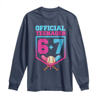 Funny 67 Baseball 13th Birthday Long Sleeve Shirt Ice Cream Drip 13th Bday Official Teenager
