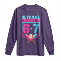 Funny 67 Baseball 13th Birthday Long Sleeve Shirt Ice Cream Drip 13th Bday Official Teenager