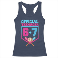 Funny 67 Baseball 13th Birthday Racerback Tank Top Ice Cream Drip 13th Bday Official Teenager