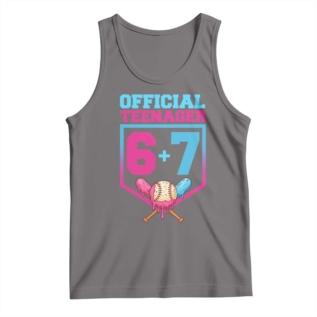 Funny 67 Baseball 13th Birthday Tank Top Ice Cream Drip 13th Bday Official Teenager