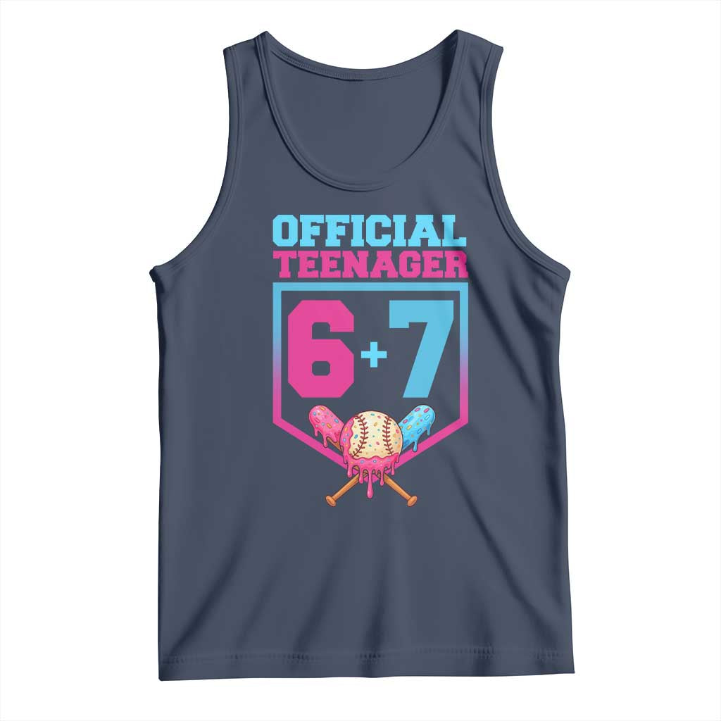 Funny 67 Baseball 13th Birthday Tank Top Ice Cream Drip 13th Bday Official Teenager