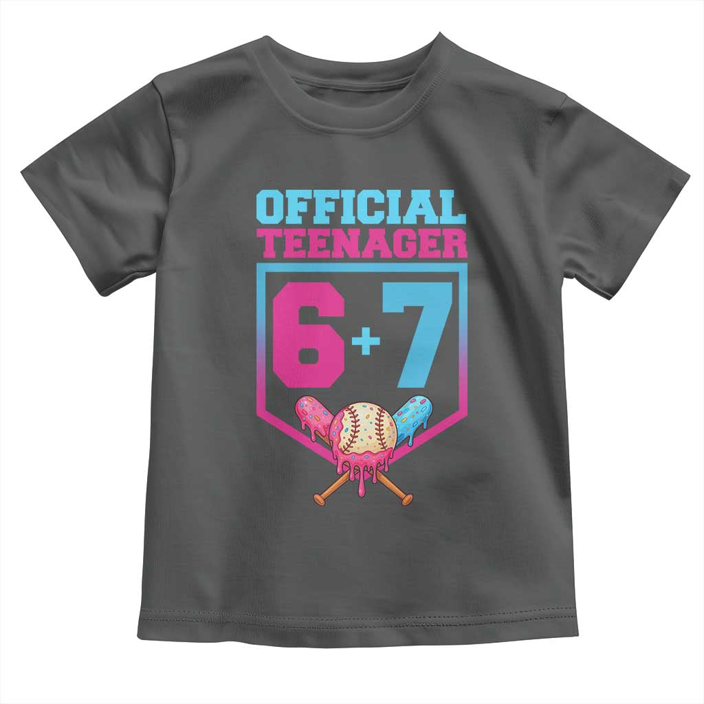 Funny 67 Baseball 13th Birthday Toddler T Shirt Ice Cream Drip 13th Bday Official Teenager