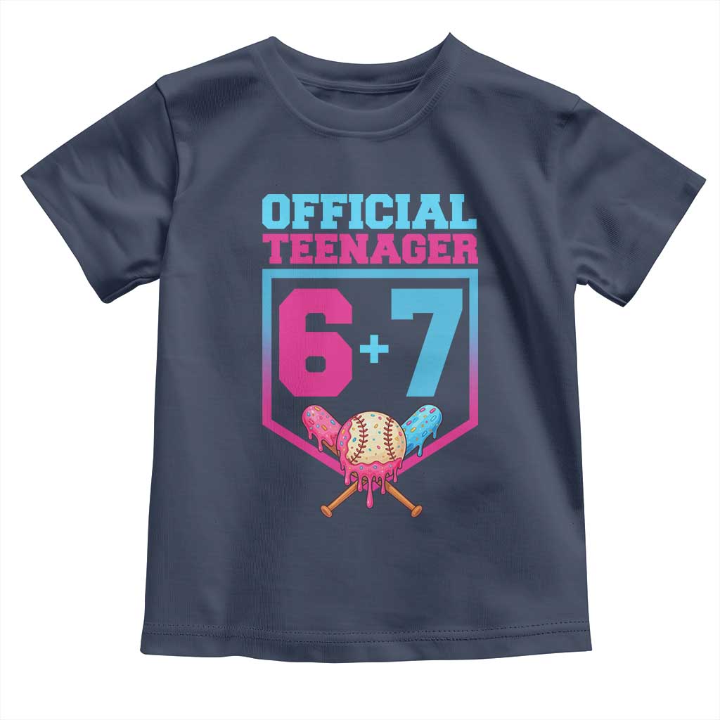 Funny 67 Baseball 13th Birthday Toddler T Shirt Ice Cream Drip 13th Bday Official Teenager