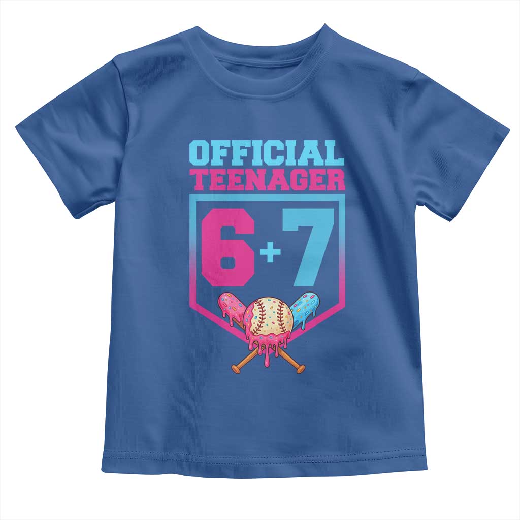 Funny 67 Baseball 13th Birthday Toddler T Shirt Ice Cream Drip 13th Bday Official Teenager