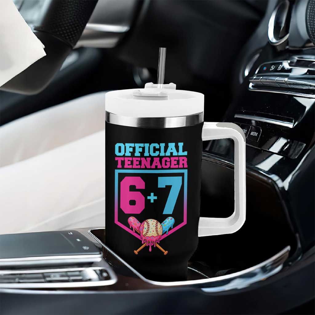 Funny 67 Baseball 13th Birthday Tumbler With Handle Ice Cream Drip 13th Bday Official Teenager