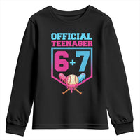 Funny 67 Baseball 13th Birthday Youth Sweatshirt Ice Cream Drip 13th Bday Official Teenager