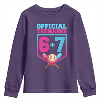 Funny 67 Baseball 13th Birthday Youth Sweatshirt Ice Cream Drip 13th Bday Official Teenager