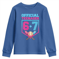 Funny 67 Baseball 13th Birthday Youth Sweatshirt Ice Cream Drip 13th Bday Official Teenager