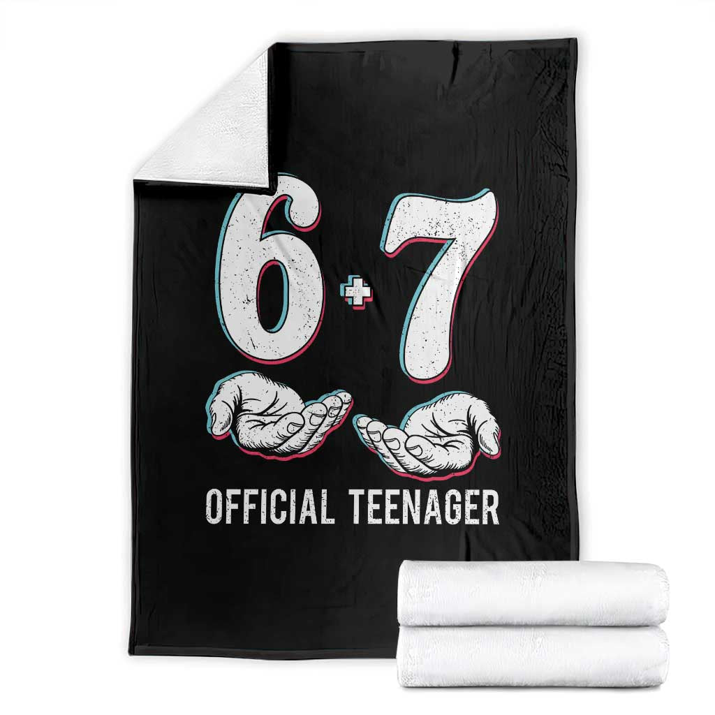 Funny 67 13th Birthday Throw Blanket 6 7 Thirteen Year Old Official Teenager Hands - Wonder Print Shop