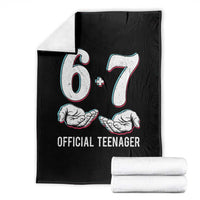 Funny 67 13th Birthday Throw Blanket 6 7 Thirteen Year Old Official Teenager Hands - Wonder Print Shop